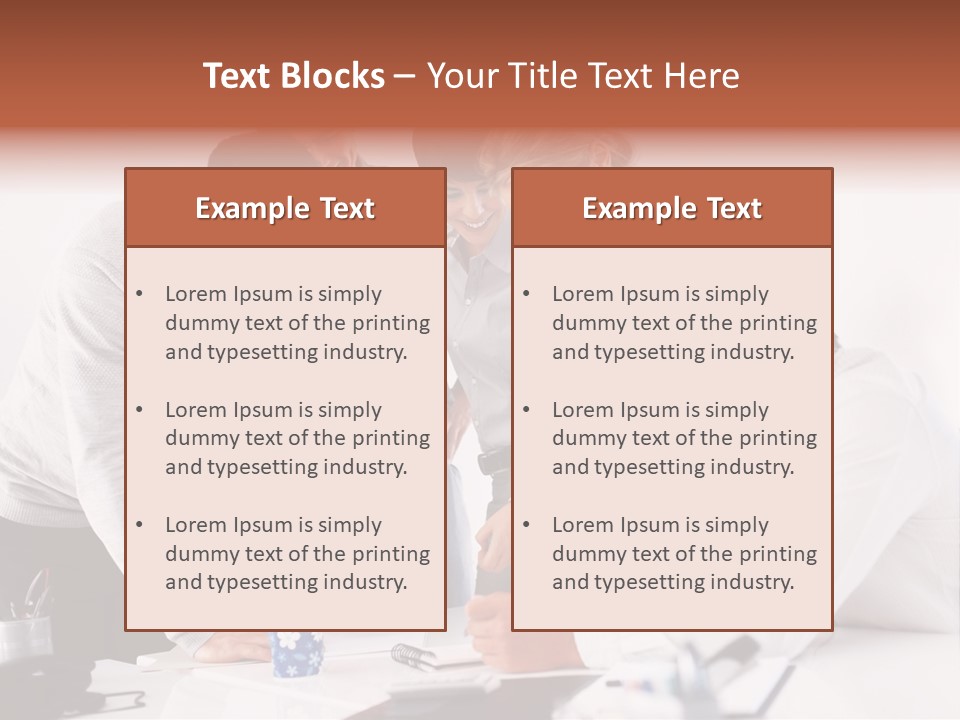 A Group Of People Standing Around A Table PowerPoint Template