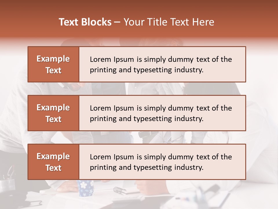 A Group Of People Standing Around A Table PowerPoint Template