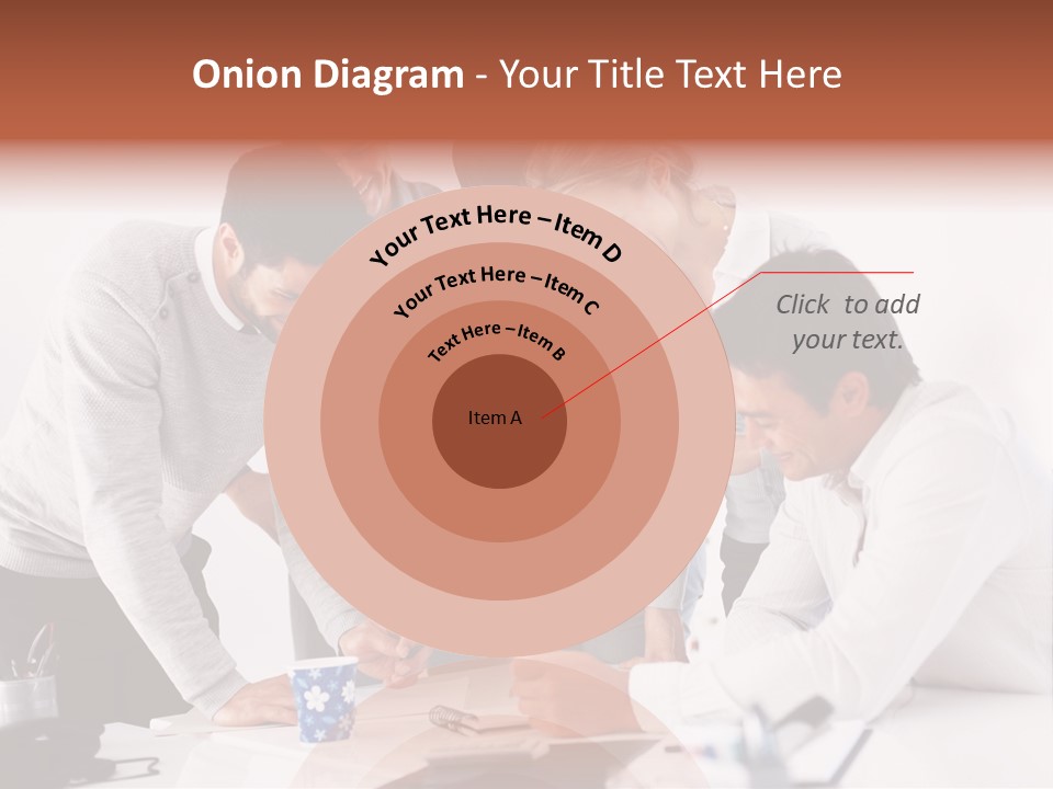 A Group Of People Standing Around A Table PowerPoint Template