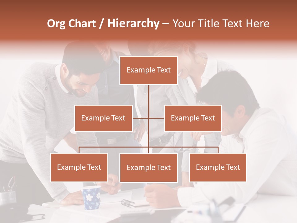 A Group Of People Standing Around A Table PowerPoint Template