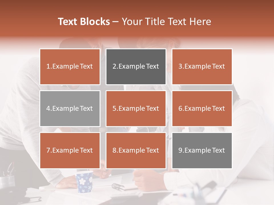 A Group Of People Standing Around A Table PowerPoint Template