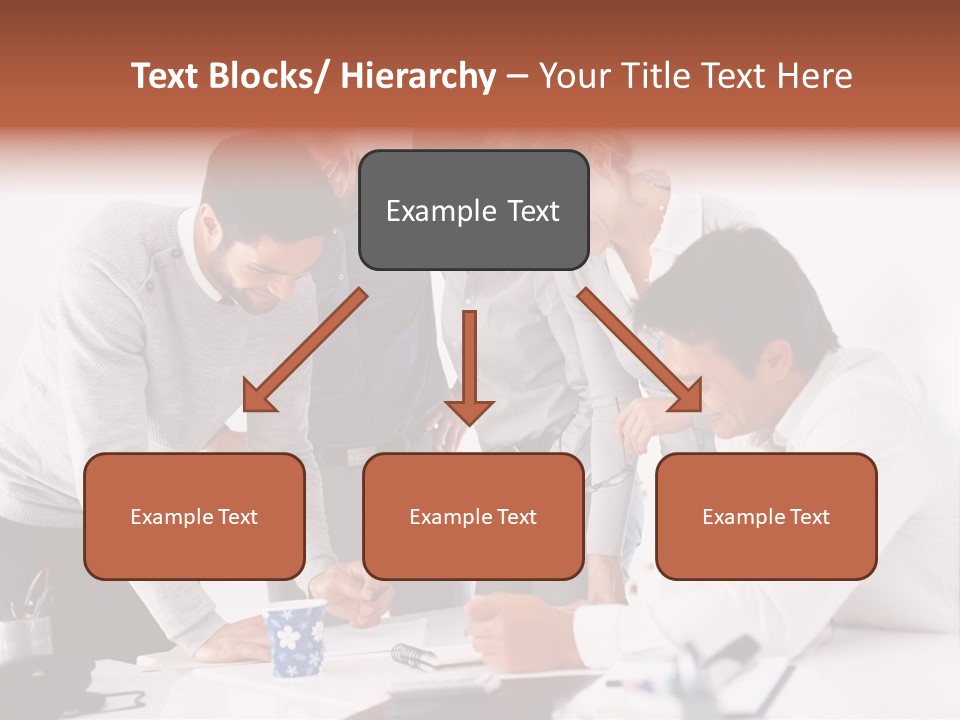A Group Of People Standing Around A Table PowerPoint Template