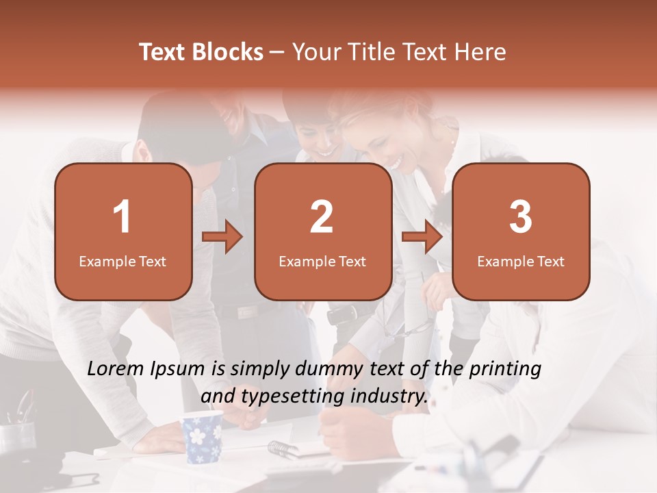 A Group Of People Standing Around A Table PowerPoint Template