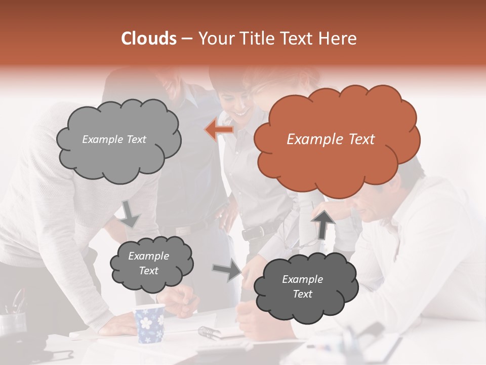 A Group Of People Standing Around A Table PowerPoint Template