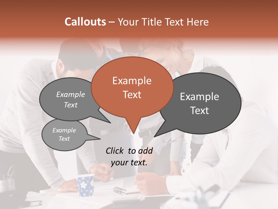 A Group Of People Standing Around A Table PowerPoint Template