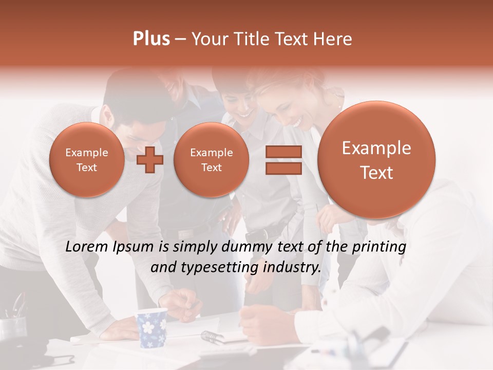 A Group Of People Standing Around A Table PowerPoint Template