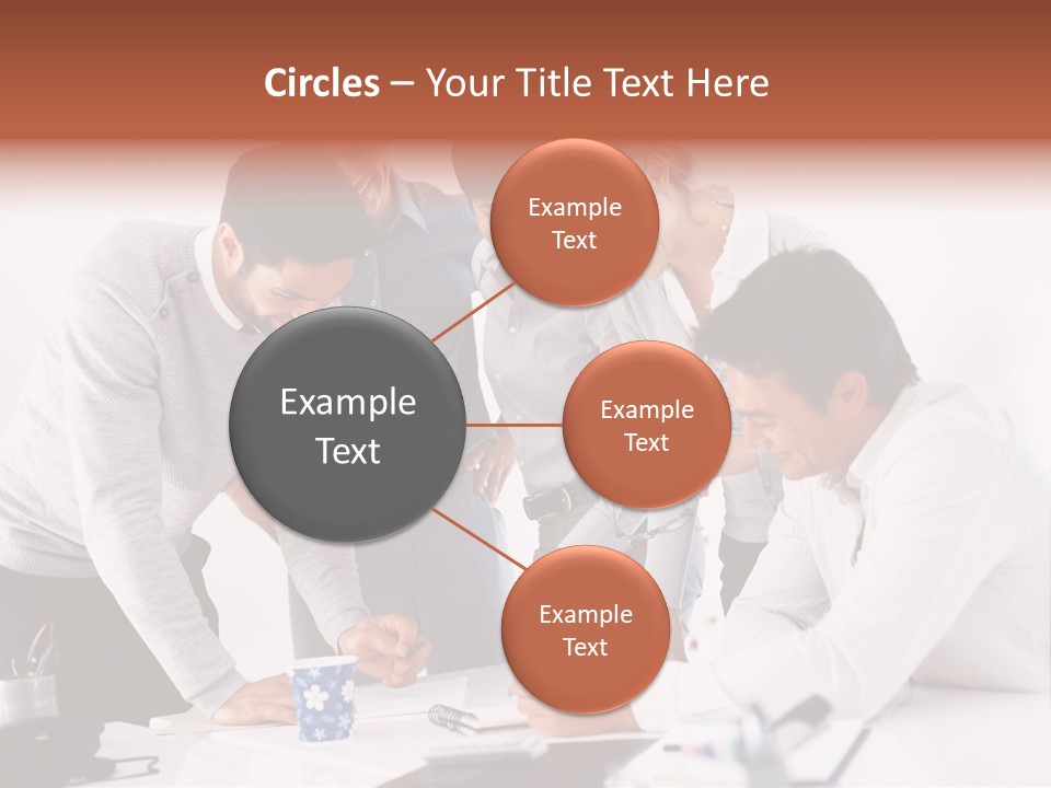 A Group Of People Standing Around A Table PowerPoint Template