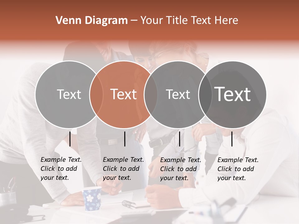 A Group Of People Standing Around A Table PowerPoint Template