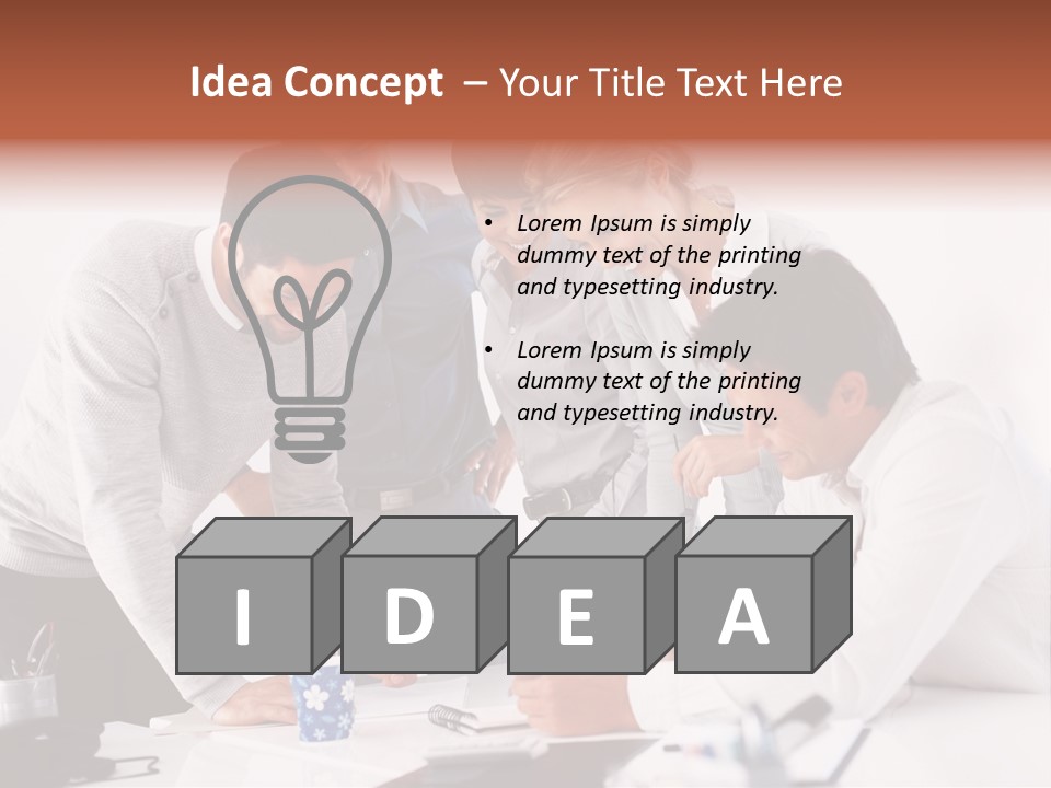 A Group Of People Standing Around A Table PowerPoint Template