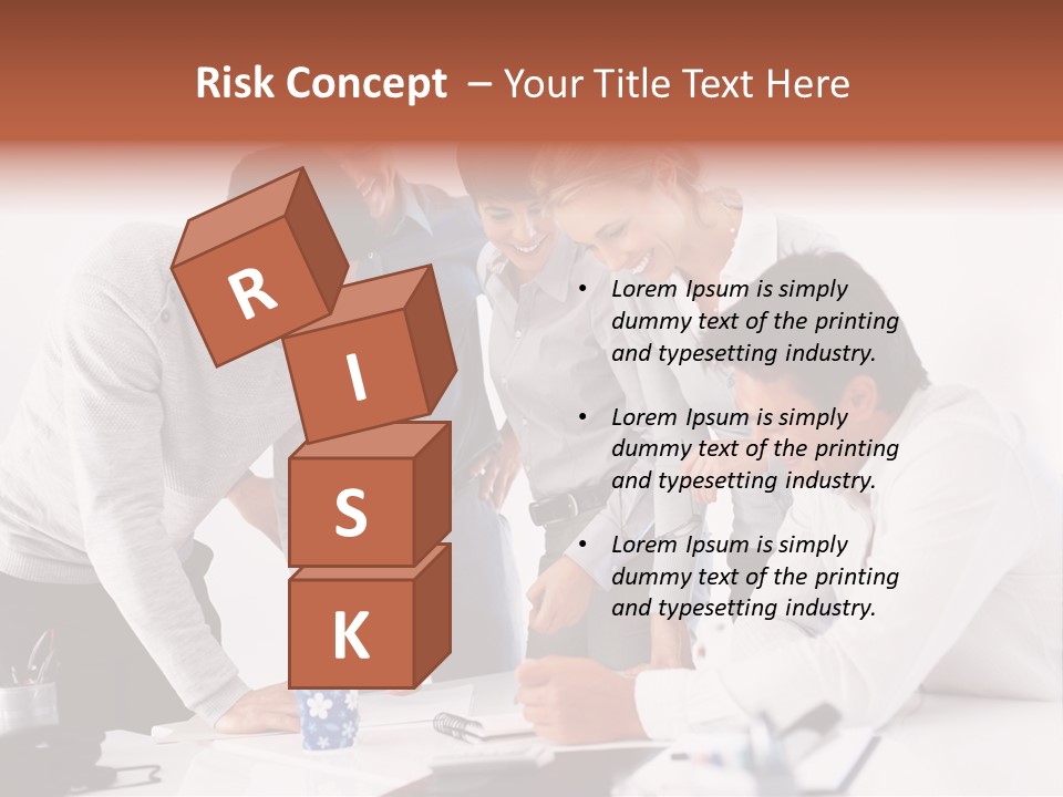 A Group Of People Standing Around A Table PowerPoint Template