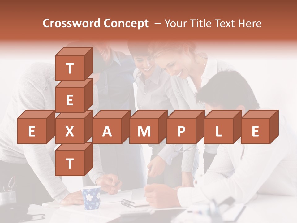 A Group Of People Standing Around A Table PowerPoint Template