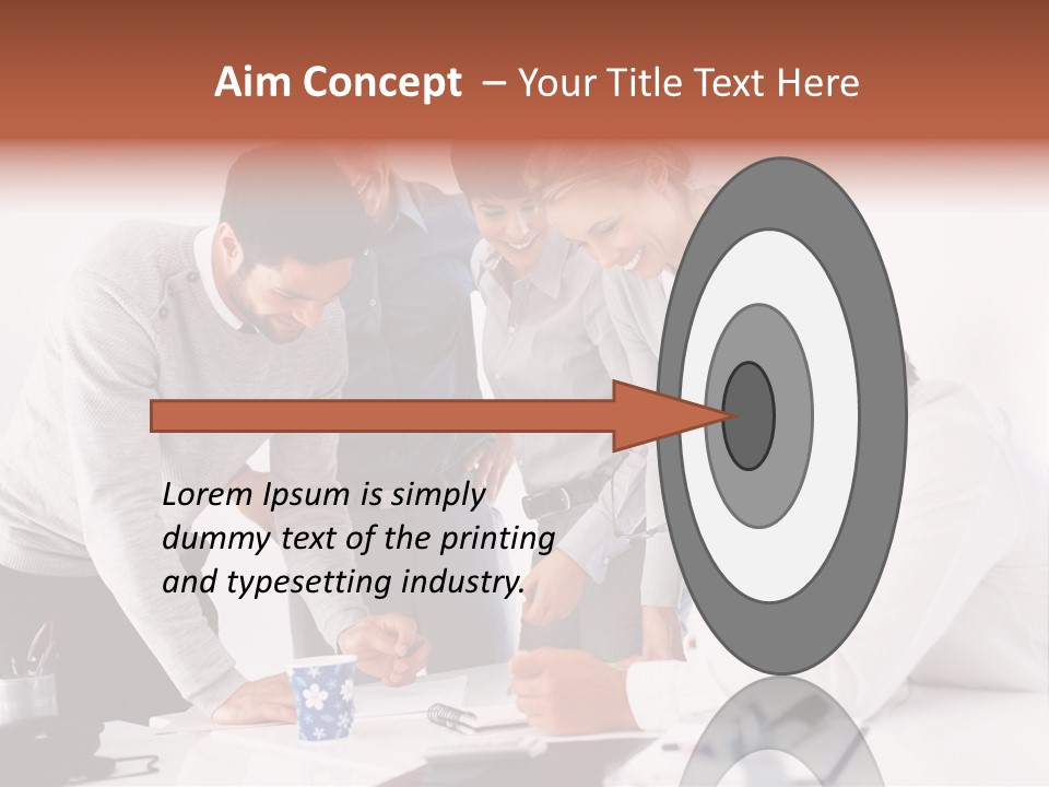 A Group Of People Standing Around A Table PowerPoint Template