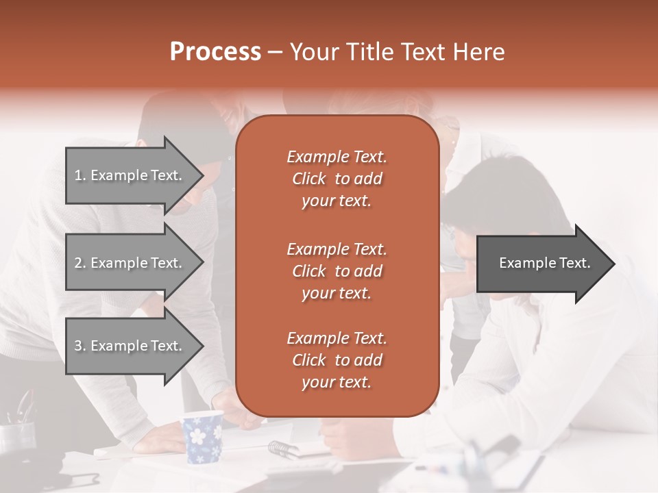 A Group Of People Standing Around A Table PowerPoint Template