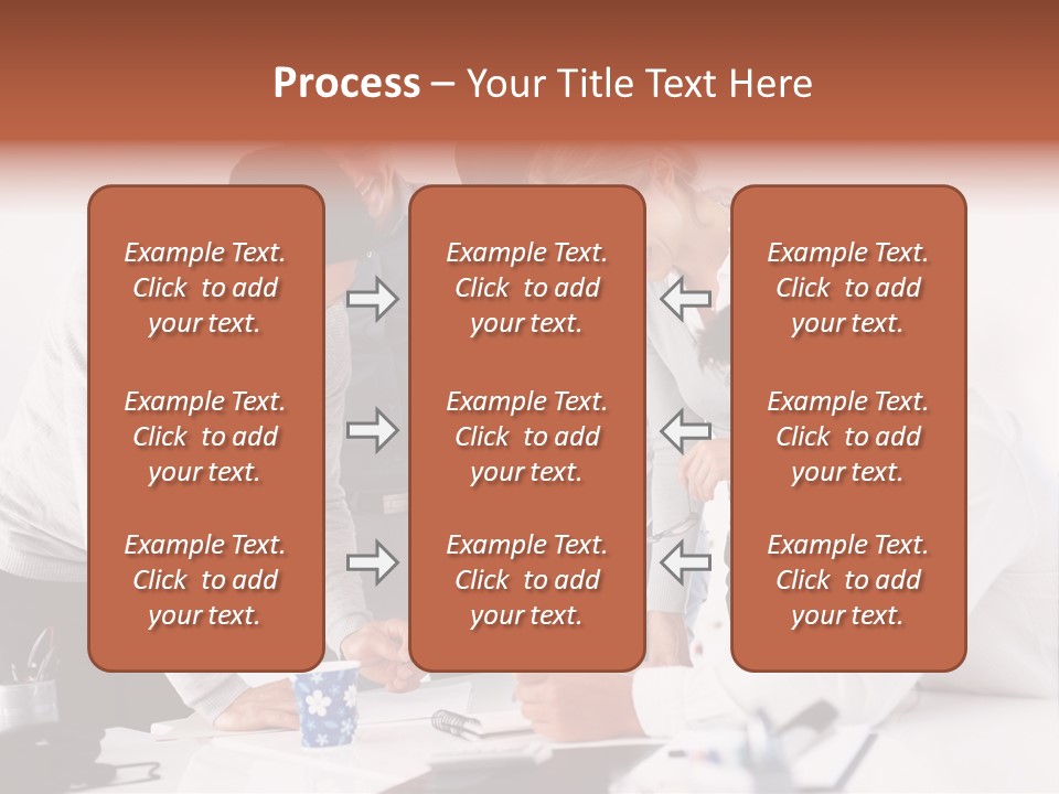 A Group Of People Standing Around A Table PowerPoint Template
