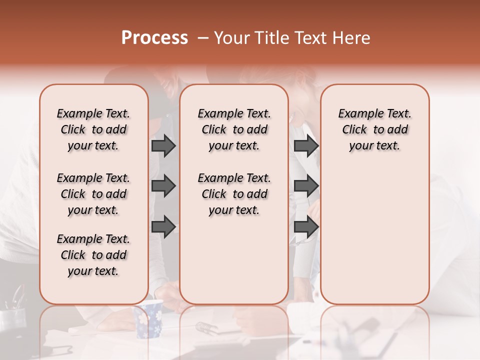 A Group Of People Standing Around A Table PowerPoint Template