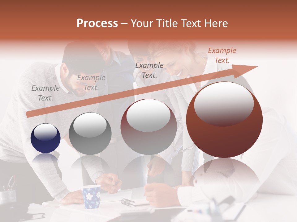 A Group Of People Standing Around A Table PowerPoint Template