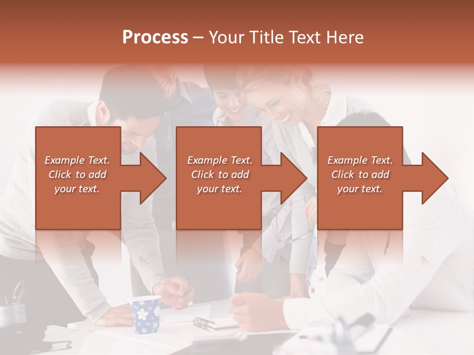 A Group Of People Standing Around A Table PowerPoint Template