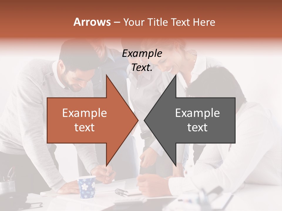 A Group Of People Standing Around A Table PowerPoint Template