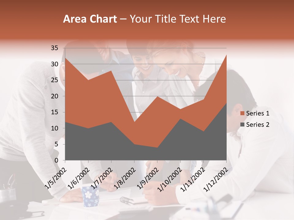 A Group Of People Standing Around A Table PowerPoint Template