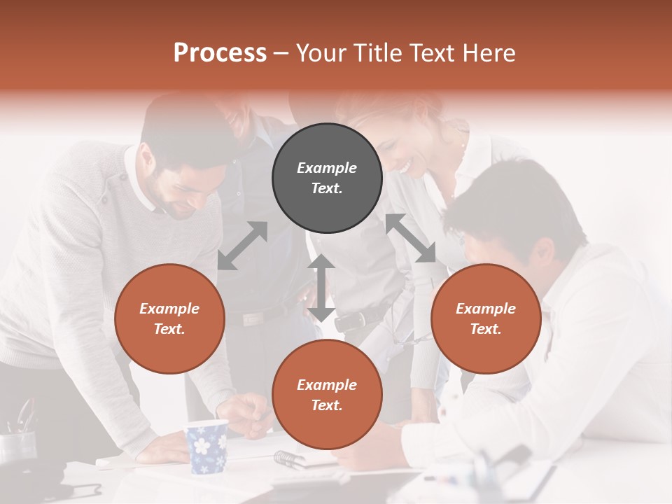 A Group Of People Standing Around A Table PowerPoint Template