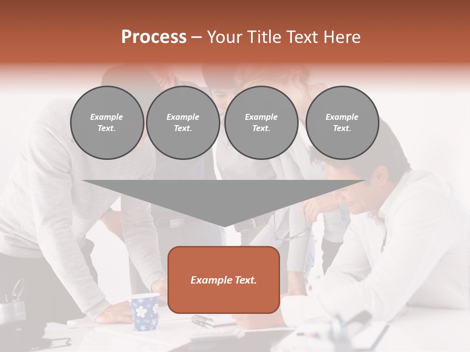 A Group Of People Standing Around A Table PowerPoint Template
