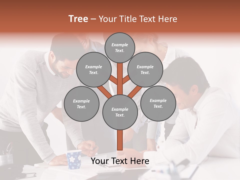 A Group Of People Standing Around A Table PowerPoint Template