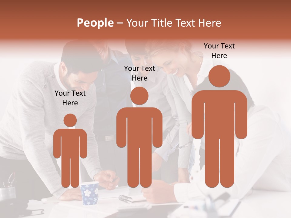 A Group Of People Standing Around A Table PowerPoint Template