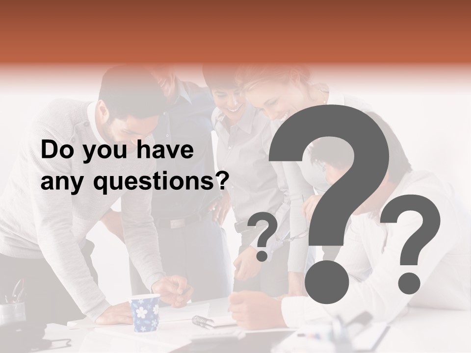 A Group Of People Standing Around A Table PowerPoint Template