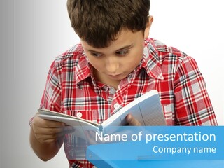 Schoolboy Literature Examination PowerPoint Template