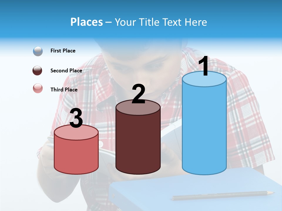 Schoolboy Literature Examination PowerPoint Template