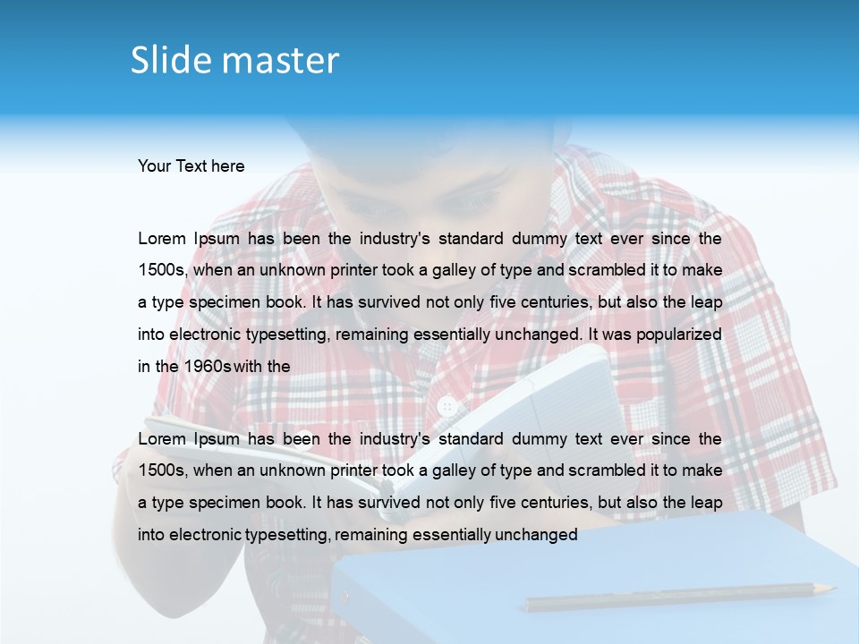 Schoolboy Literature Examination PowerPoint Template