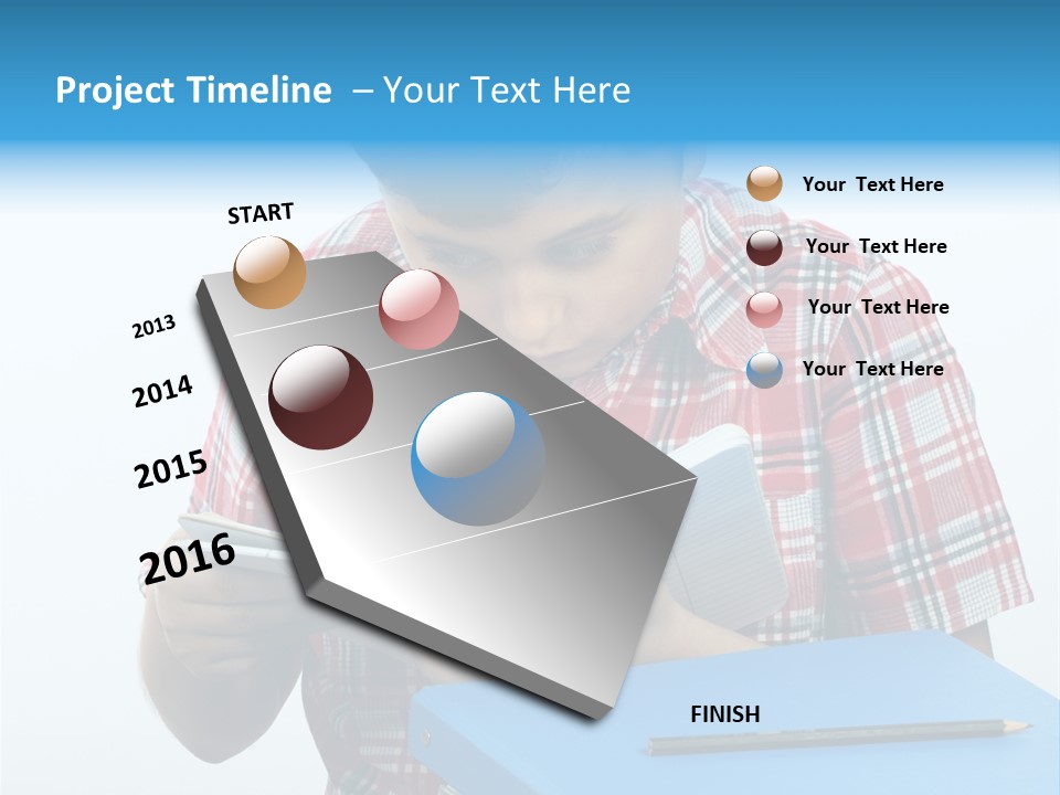 Schoolboy Literature Examination PowerPoint Template