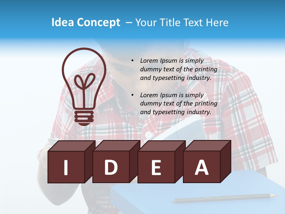 Schoolboy Literature Examination PowerPoint Template
