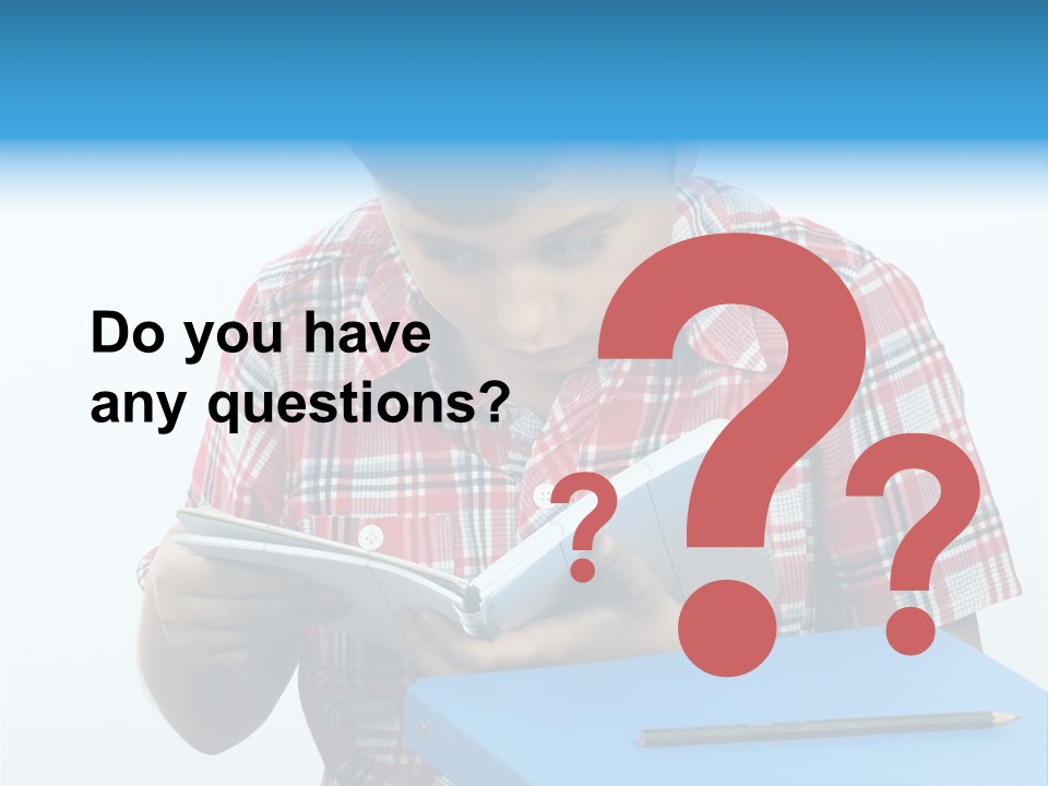 Schoolboy Literature Examination PowerPoint Template