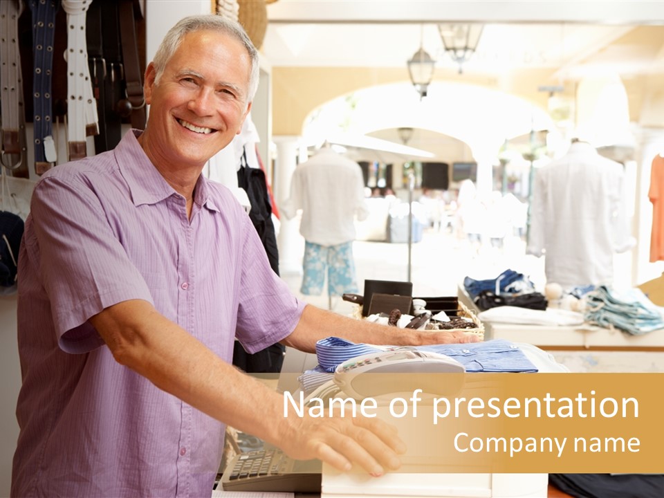 Retail People Cashier PowerPoint Template