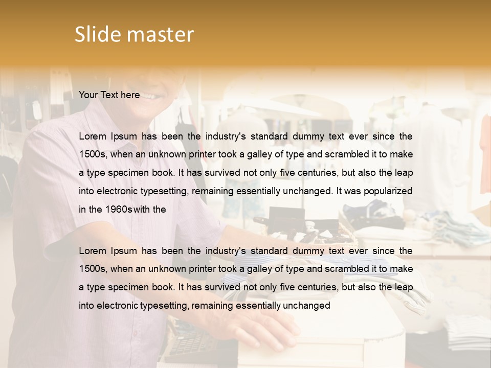 Retail People Cashier PowerPoint Template