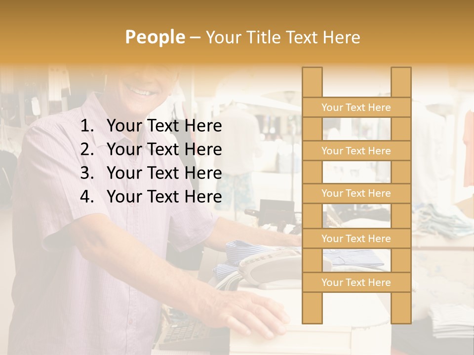 Retail People Cashier PowerPoint Template