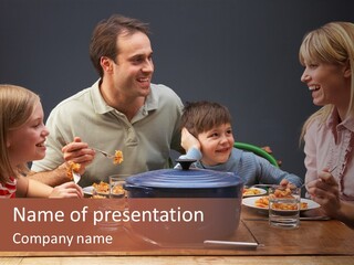 Table Family Dad PowerPoint Template