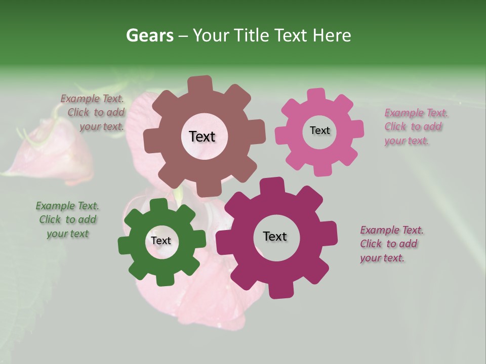 Botanical Leafs Purple PowerPoint Template