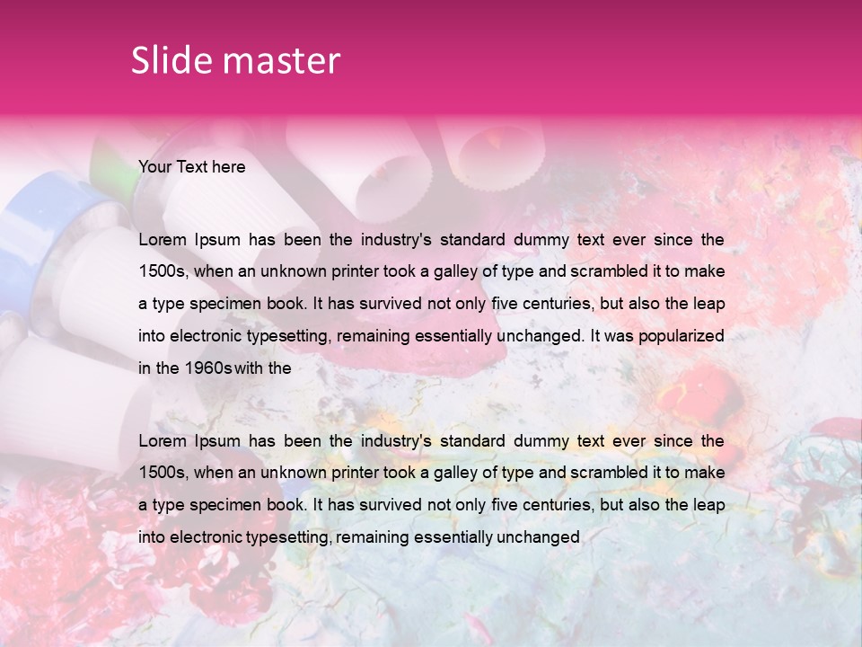 A Group Of Paint Tubes Sitting On Top Of A Table PowerPoint Template