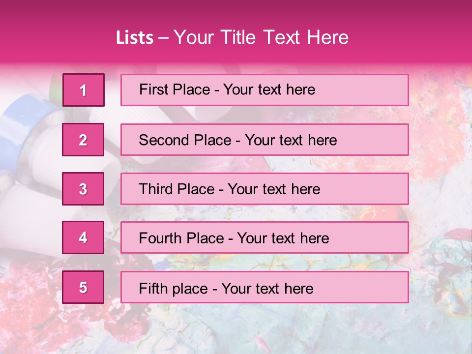 A Group Of Paint Tubes Sitting On Top Of A Table PowerPoint Template