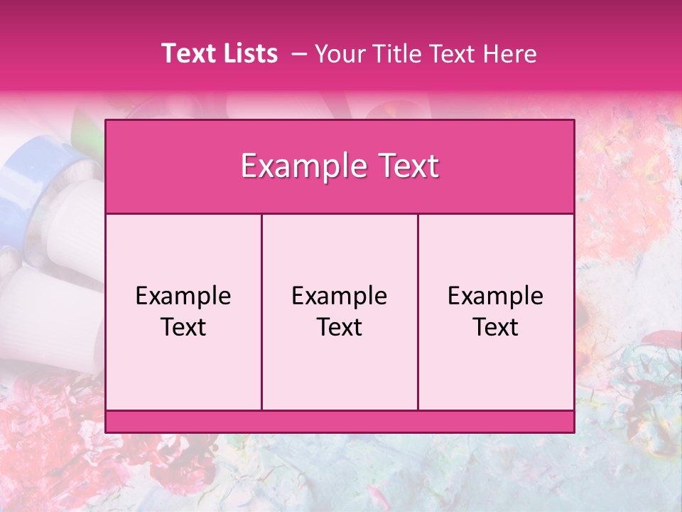 A Group Of Paint Tubes Sitting On Top Of A Table PowerPoint Template