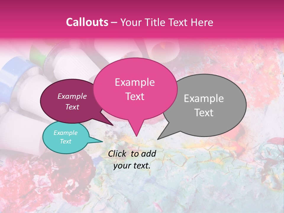 A Group Of Paint Tubes Sitting On Top Of A Table PowerPoint Template