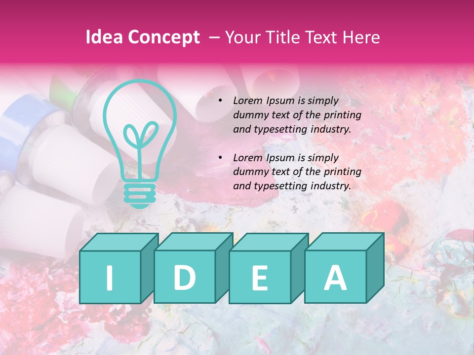 A Group Of Paint Tubes Sitting On Top Of A Table PowerPoint Template