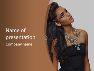 Brown Woman Curly PowerPoint Template