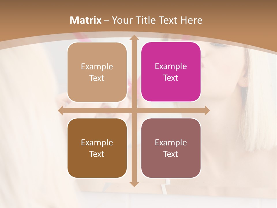 A Woman Holding A Pink Heart In Front Of A Mirror PowerPoint Template