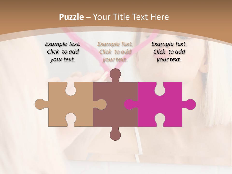 A Woman Holding A Pink Heart In Front Of A Mirror PowerPoint Template