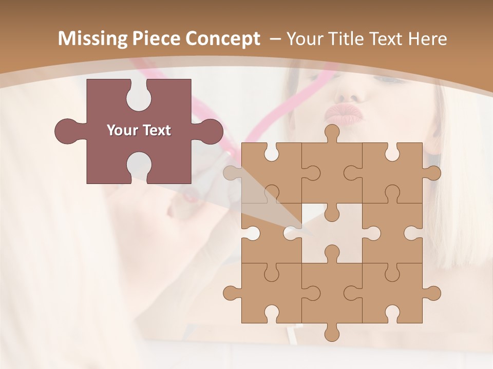 A Woman Holding A Pink Heart In Front Of A Mirror PowerPoint Template