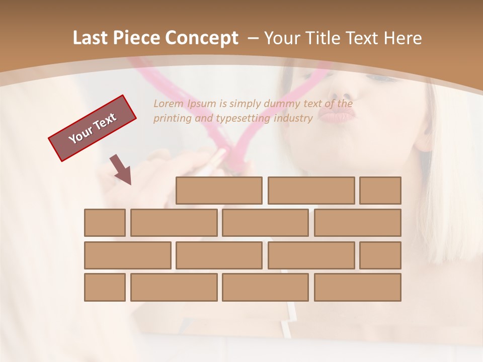 A Woman Holding A Pink Heart In Front Of A Mirror PowerPoint Template