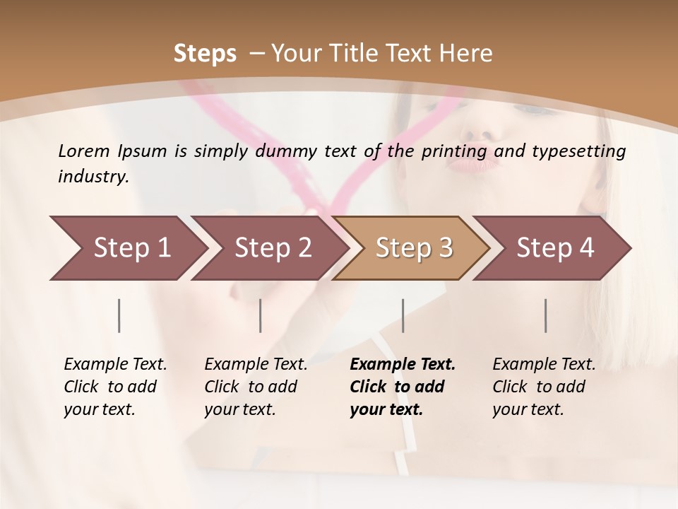 A Woman Holding A Pink Heart In Front Of A Mirror PowerPoint Template